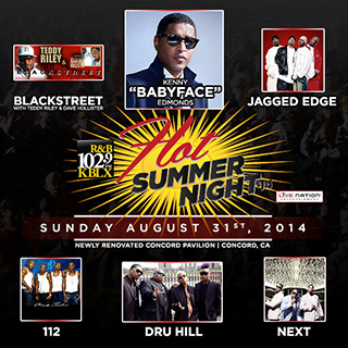 KBLX Hot Summer Night: Kenny 'Babyface' Edmonds, Blackstreet & Dru Hill at Concord Pavilion